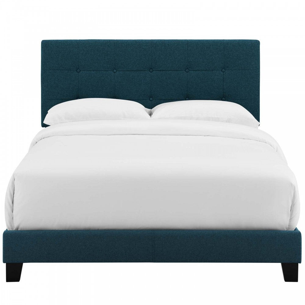 Amira King Upholstered Fabric Bed, Azure