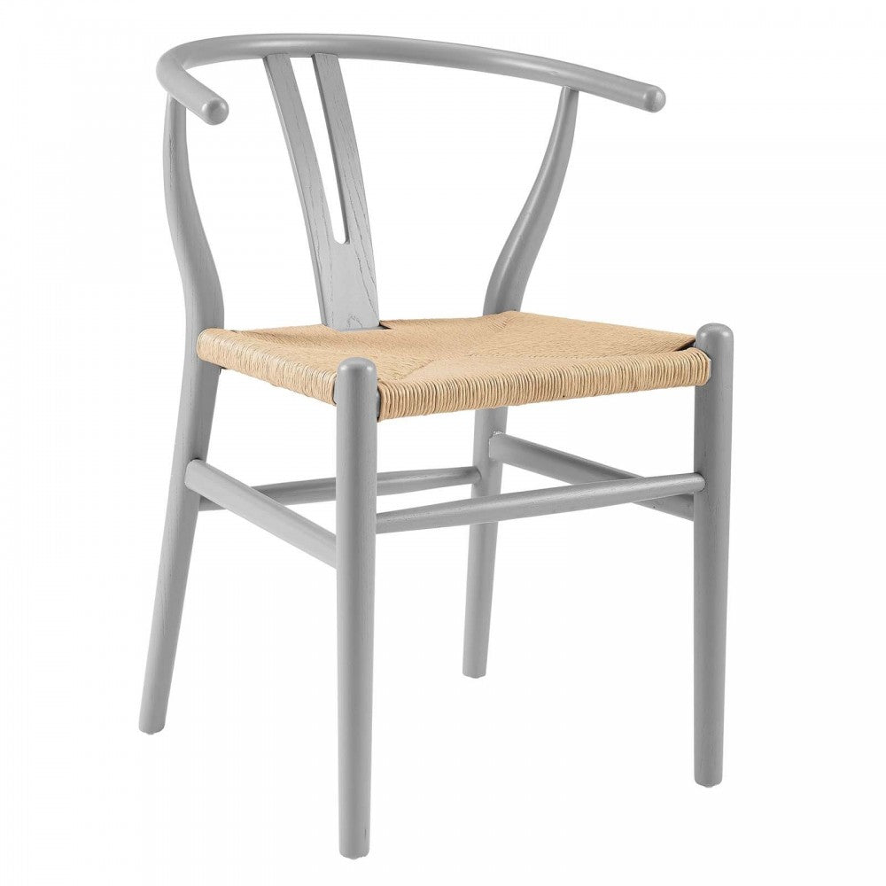 Amish Dining Wood Side Chair, Light Gray
