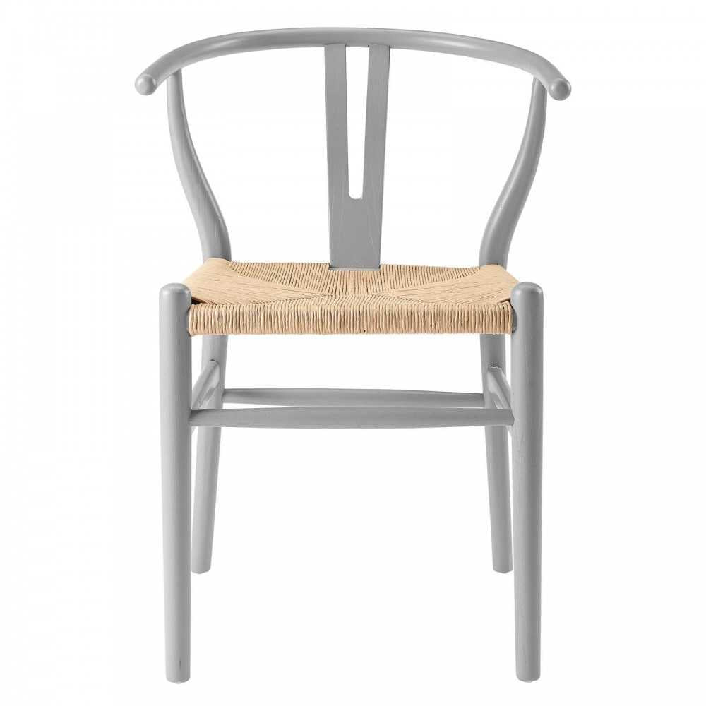 Amish Dining Wood Side Chair, Light Gray