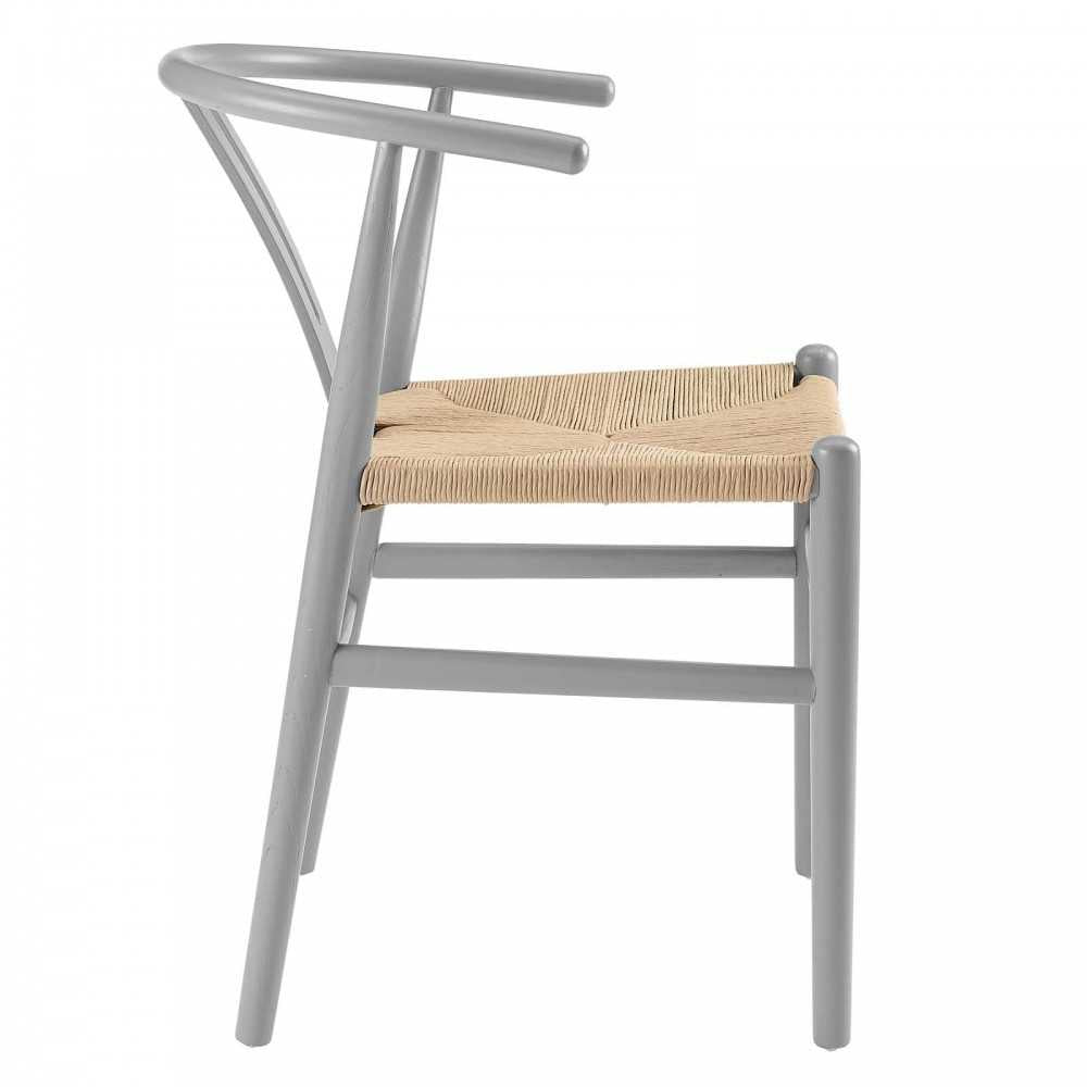 Amish Dining Wood Side Chair, Light Gray