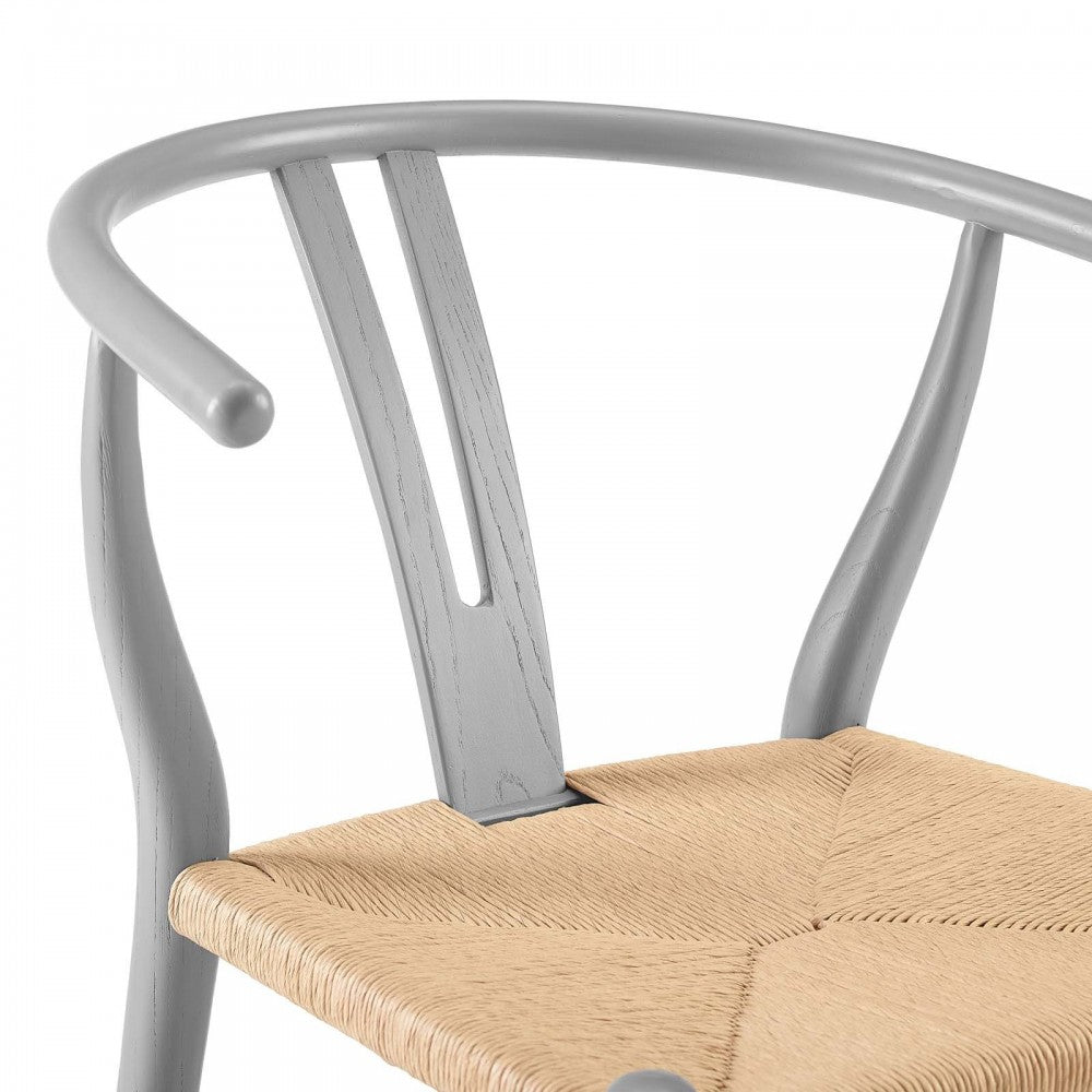 Amish Dining Wood Side Chair, Light Gray