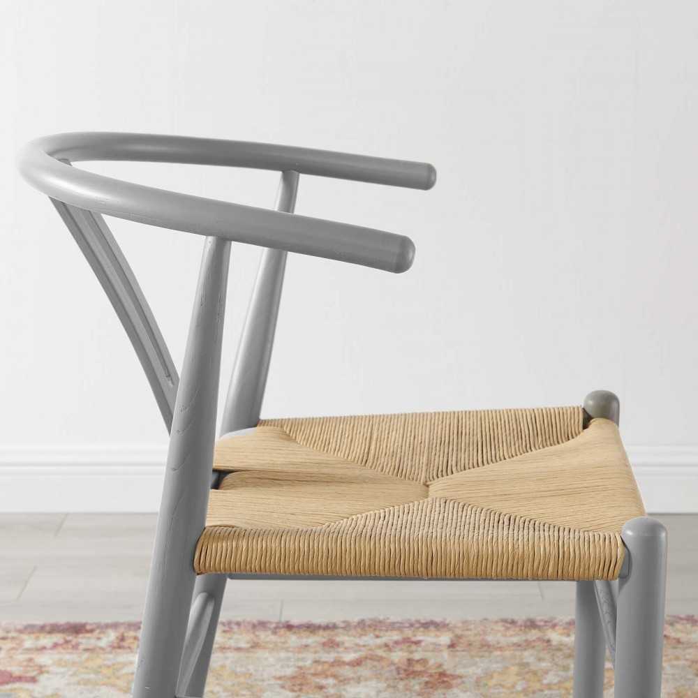 Amish Dining Wood Side Chair, Light Gray