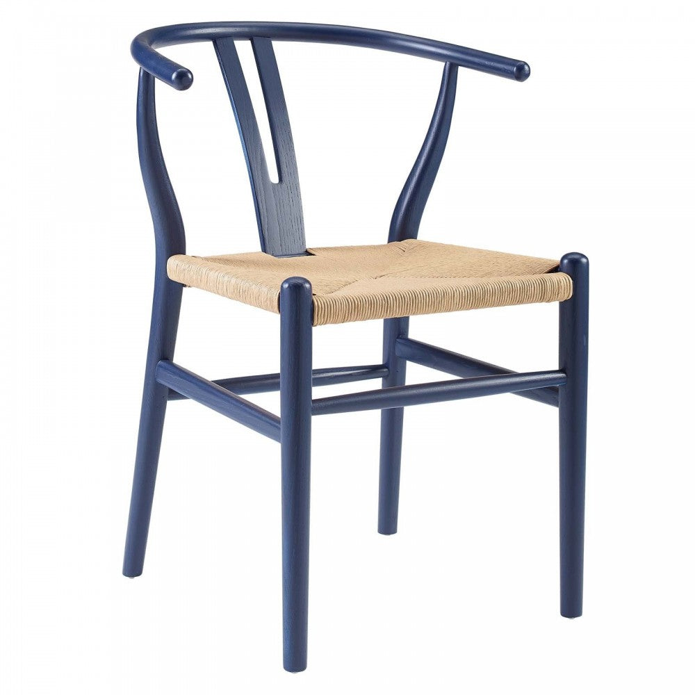 Amish Dining Wood Side Chair, Midnight Blue