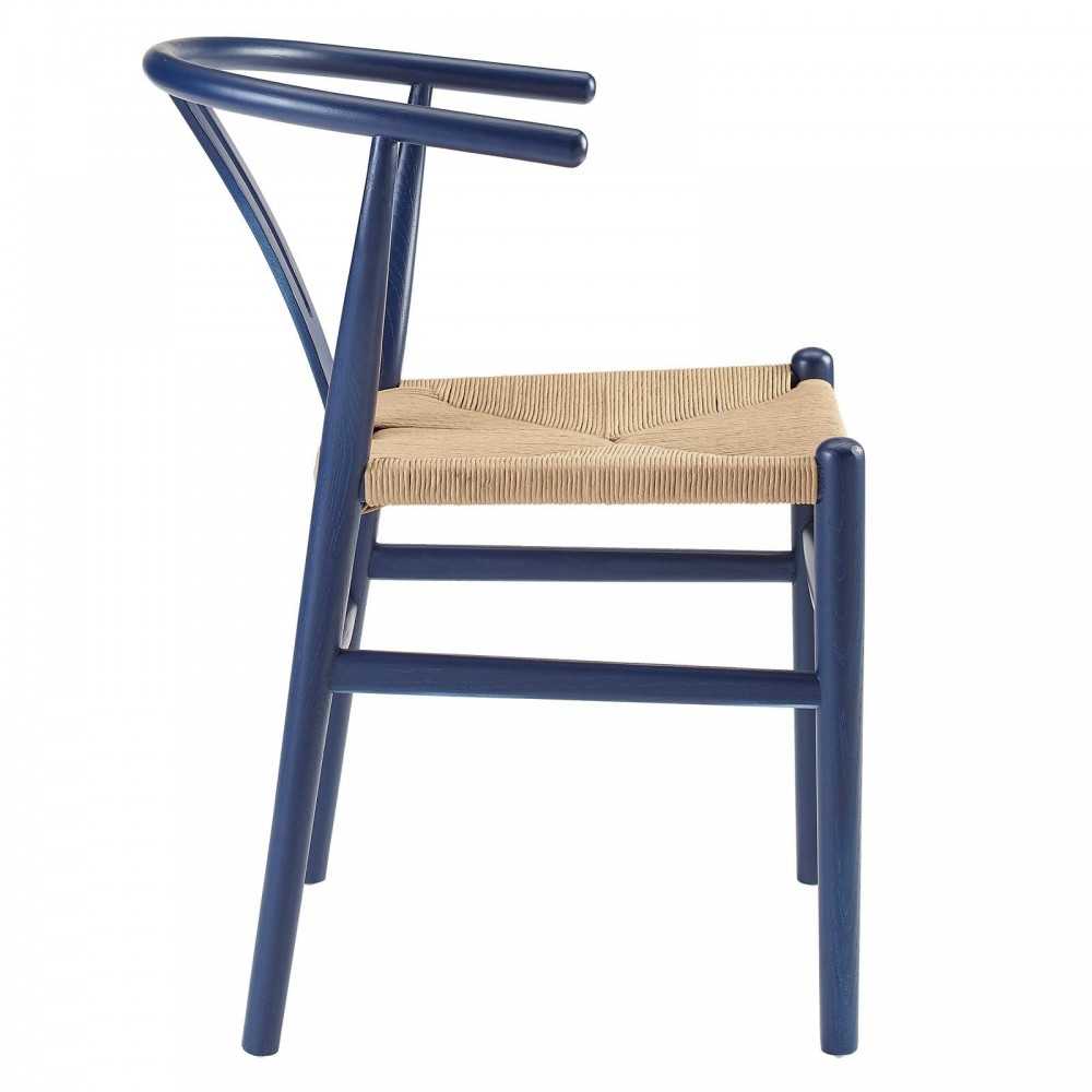 Amish Dining Wood Side Chair, Midnight Blue