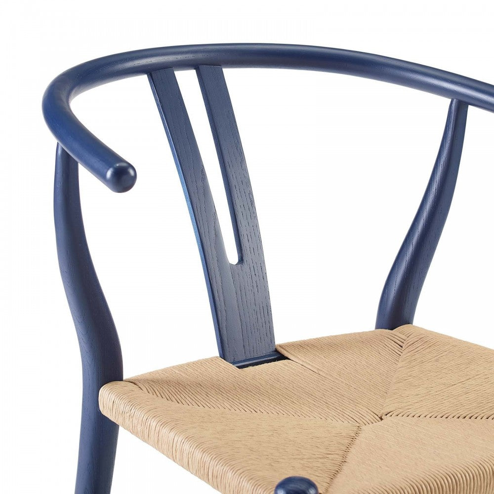 Amish Dining Wood Side Chair, Midnight Blue