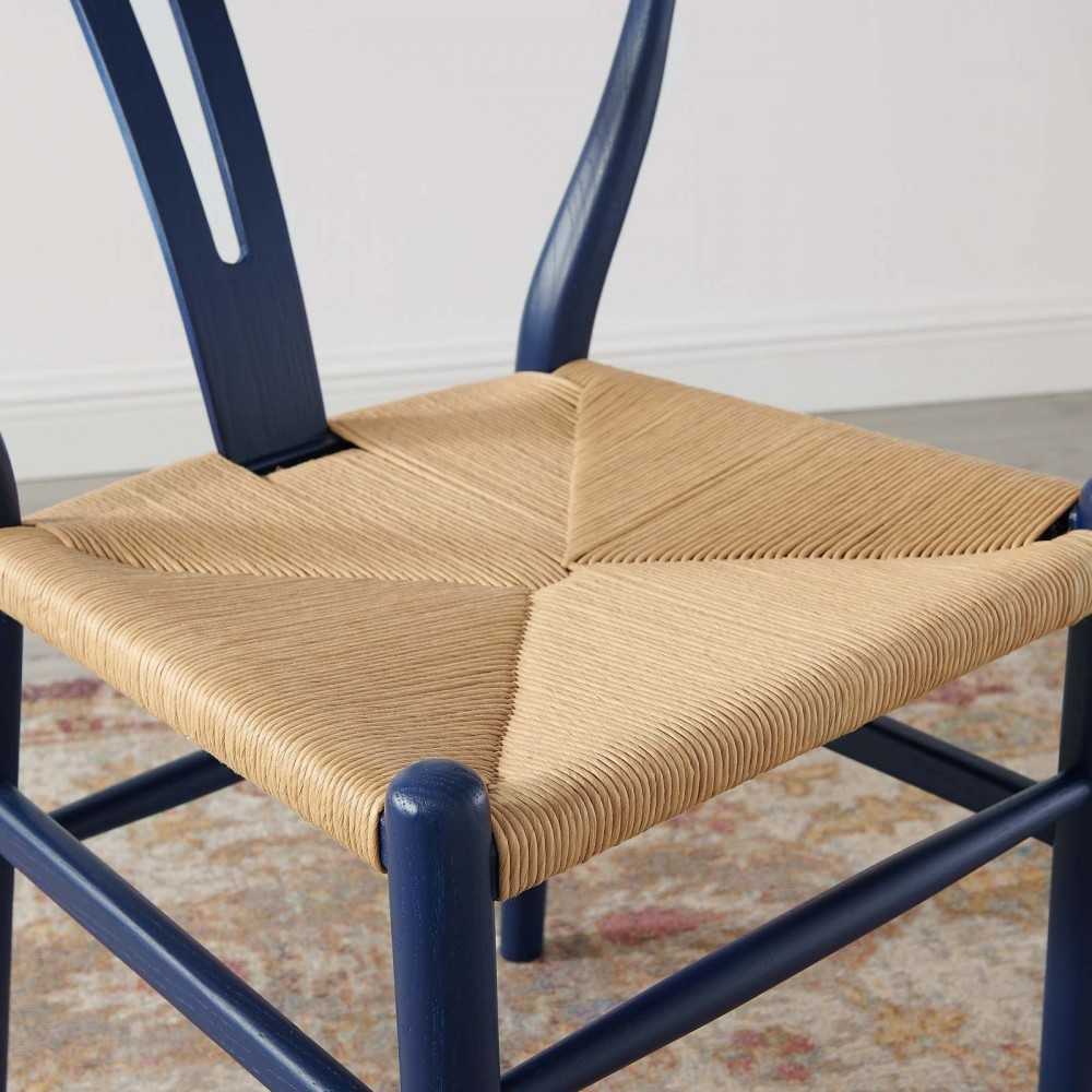 Amish Dining Wood Side Chair, Midnight Blue