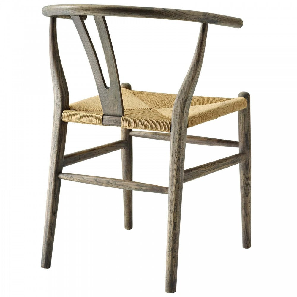 Amish Dining Wood Side Chair, Weathered Gray