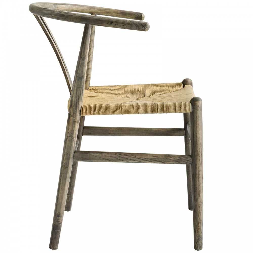 Amish Dining Wood Side Chair, Weathered Gray