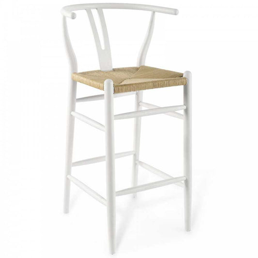 Amish Wood Bar Stool, White