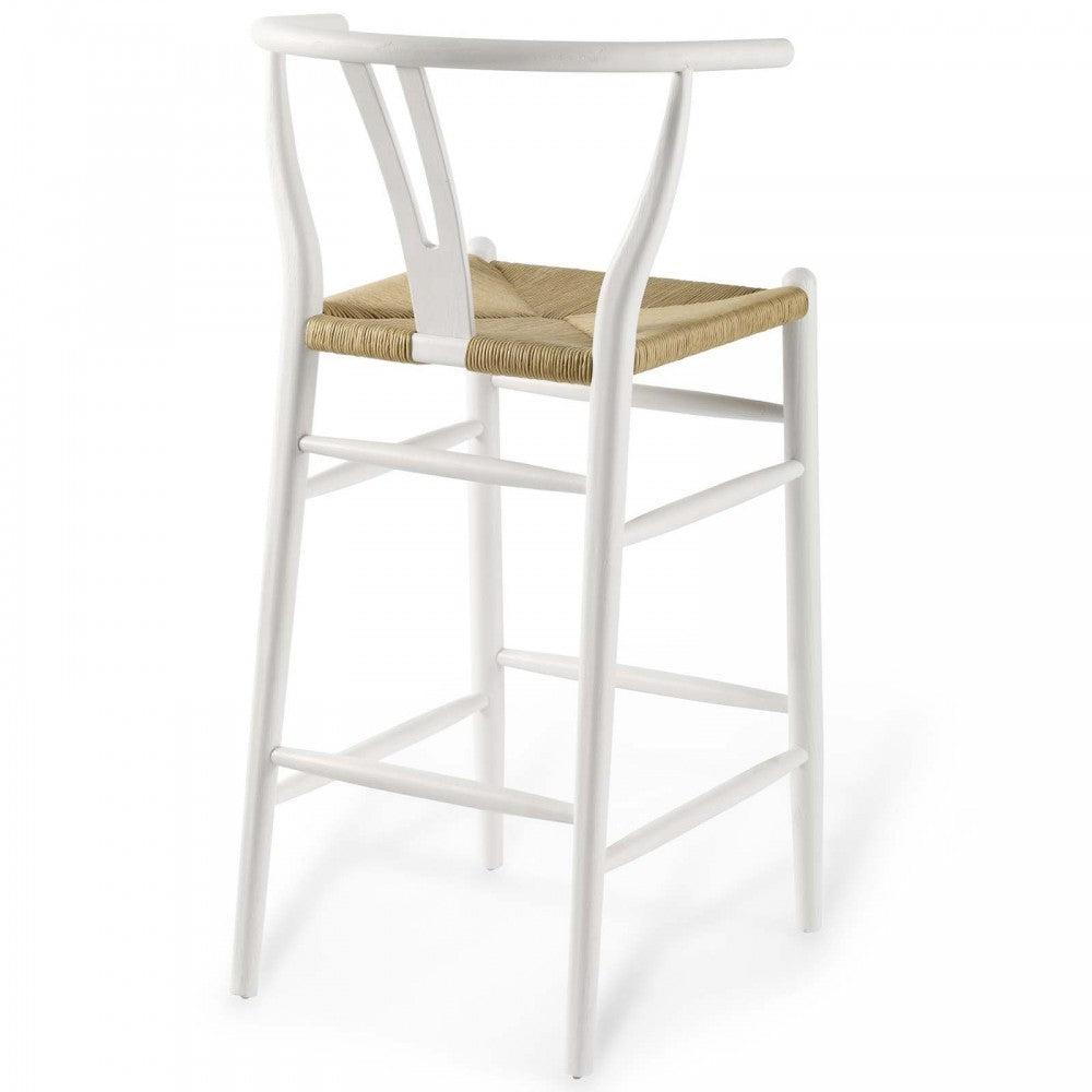 Amish Wood Bar Stool, White