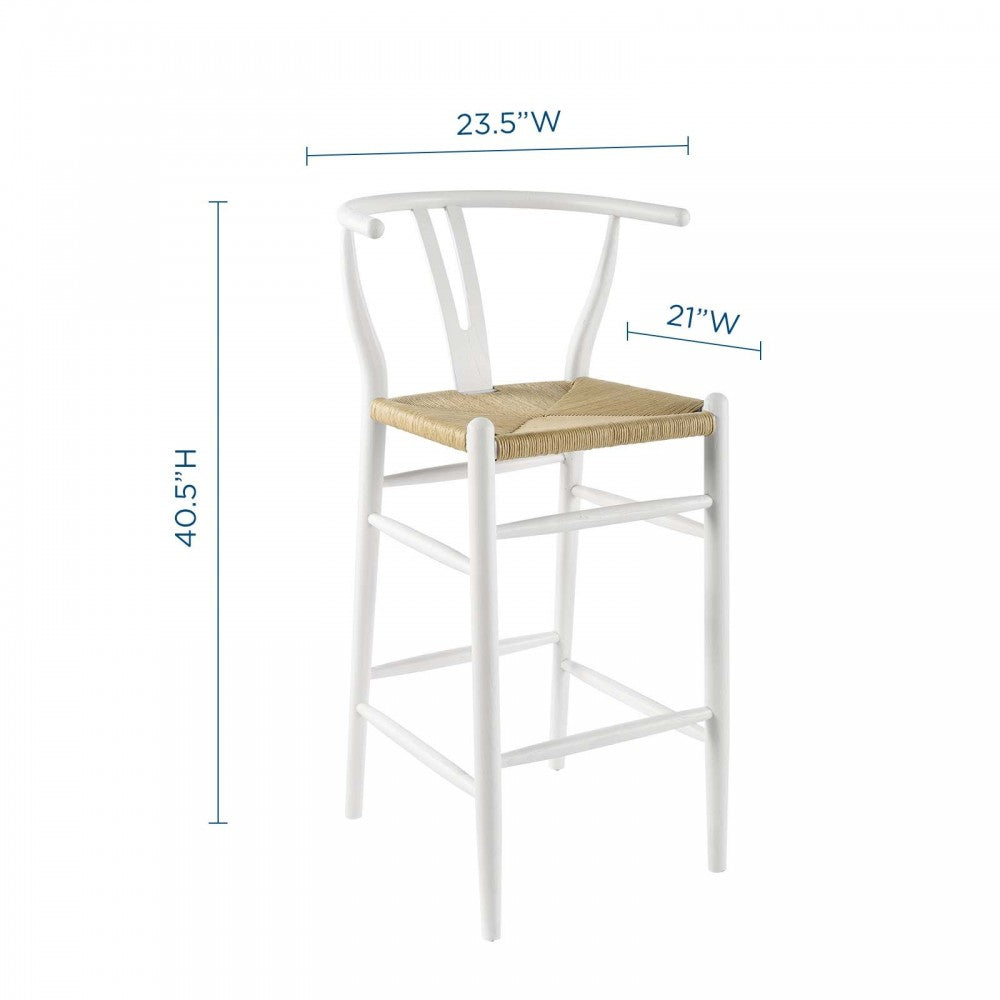 Amish Wood Bar Stool, White