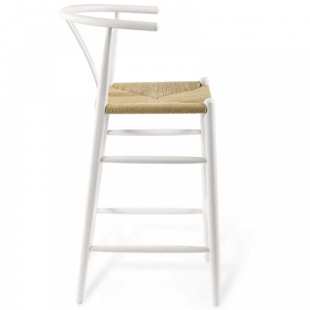 Amish Wood Bar Stool, White