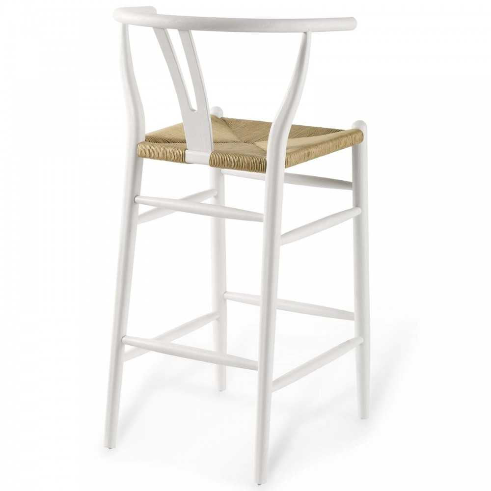 Amish Wood Bar Stool Set of 2, White