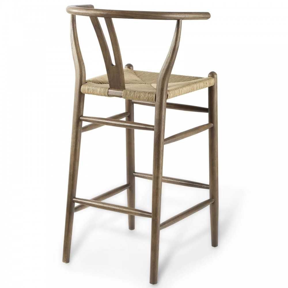 Amish Wood Bar Stool Set of 2, Gray