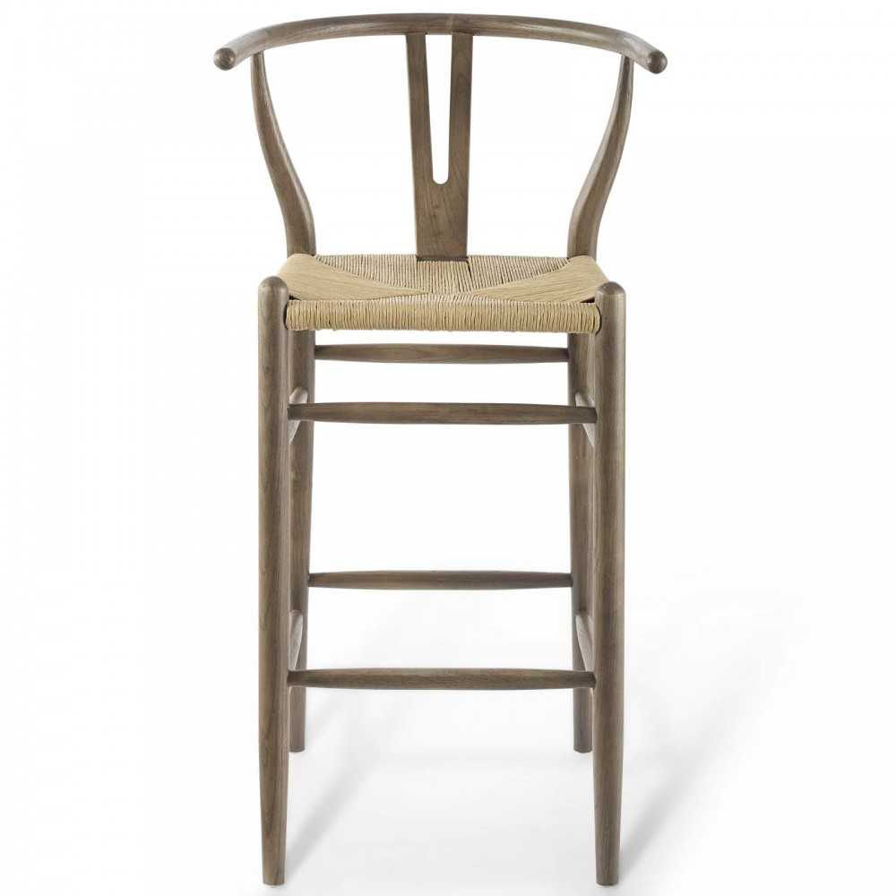 Amish Wood Bar Stool, Gray