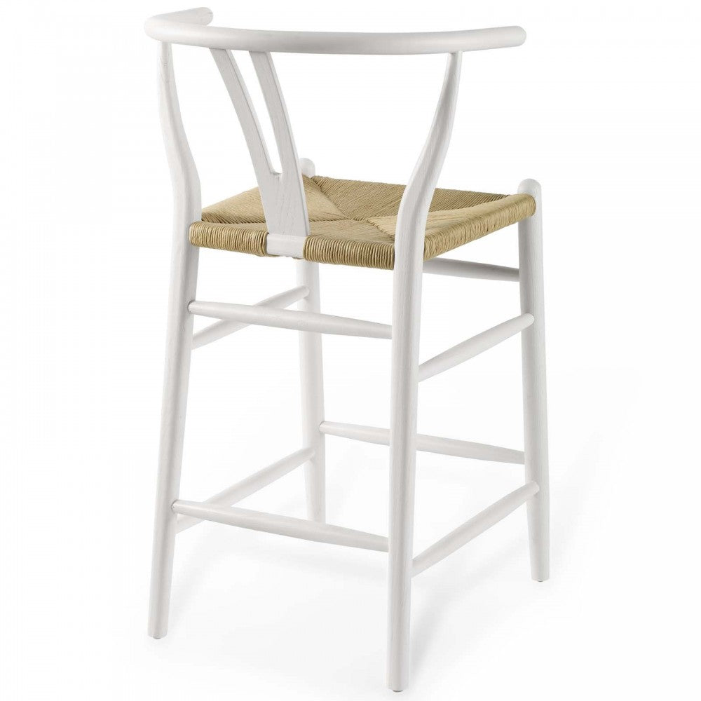 Amish Wood Counter Stool, White