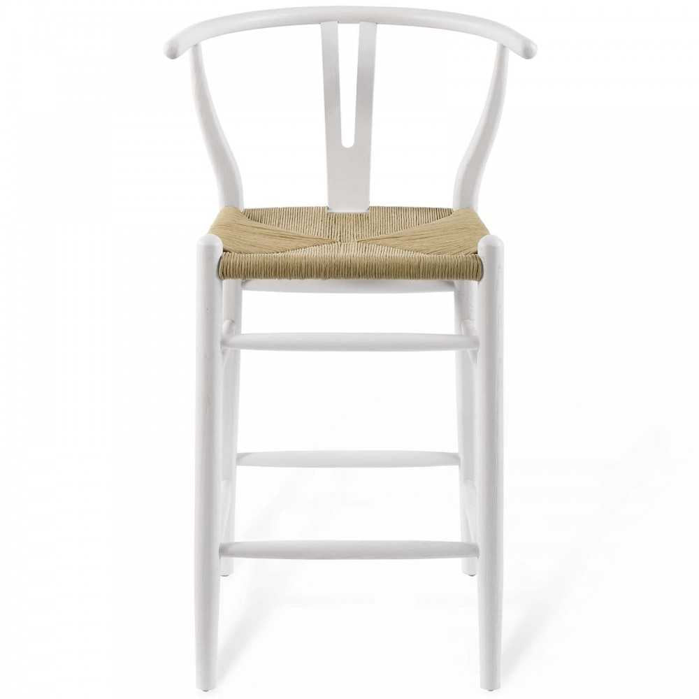 Amish Wood Counter Stool, White