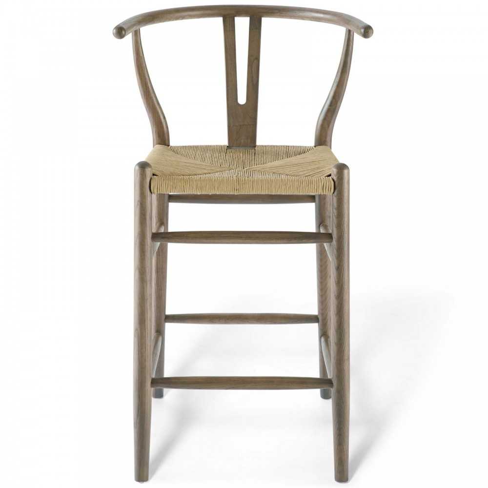 Amish Wood Counter Stool, Gray