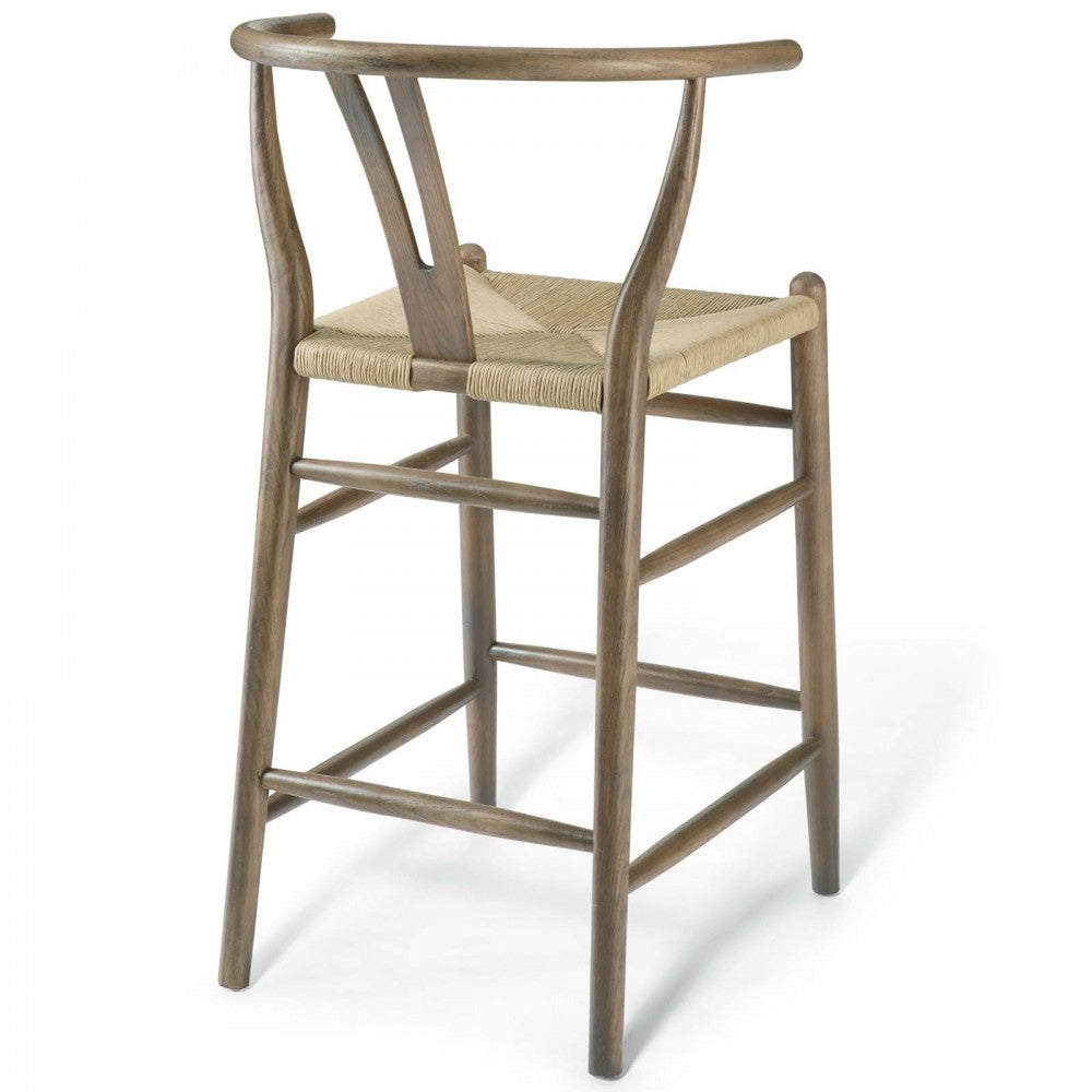 Amish Wood Counter Stool, Gray