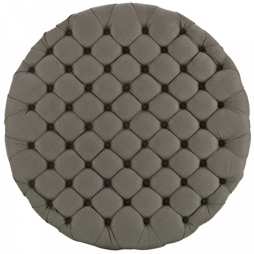 Amour Upholstered Fabric Ottoman, Granite