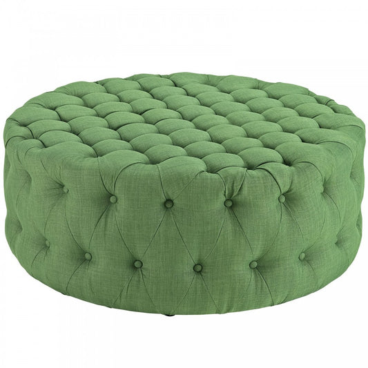 Amour Upholstered Fabric Ottoman, Kelly Green