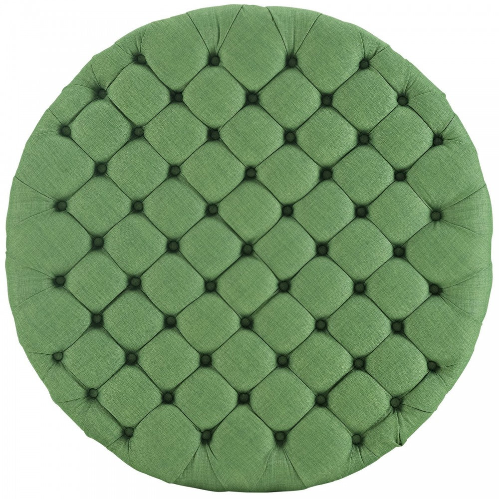Amour Upholstered Fabric Ottoman, Kelly Green