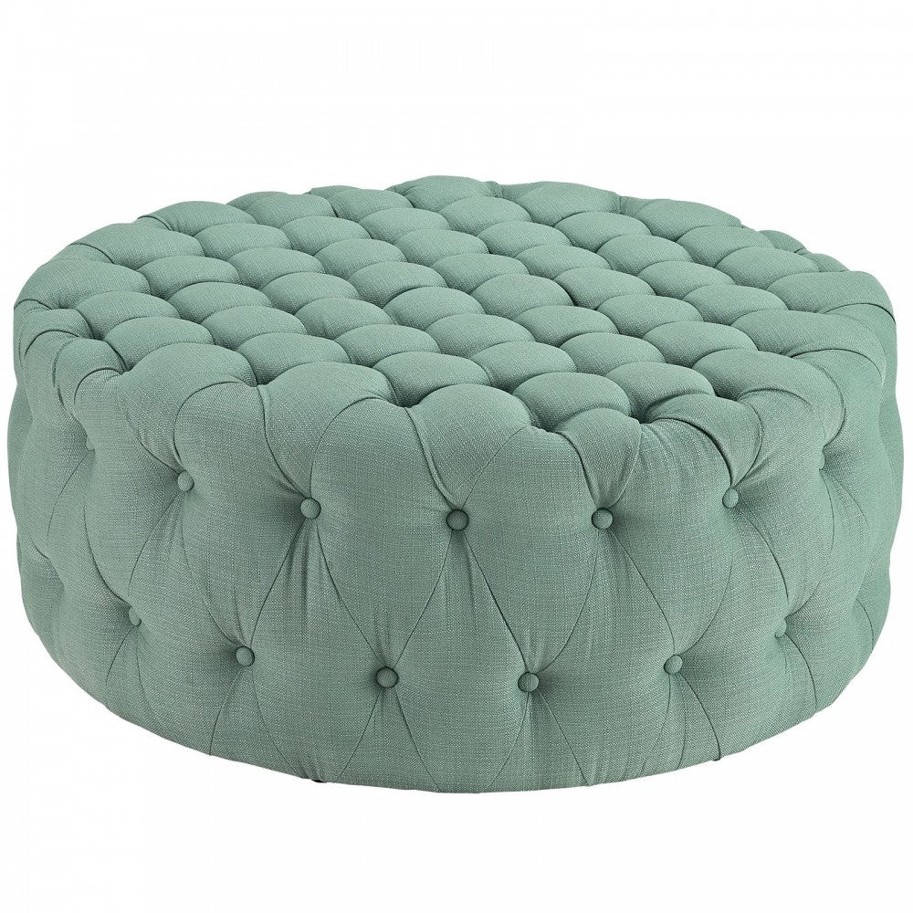 Amour Upholstered Fabric Ottoman, Laguna