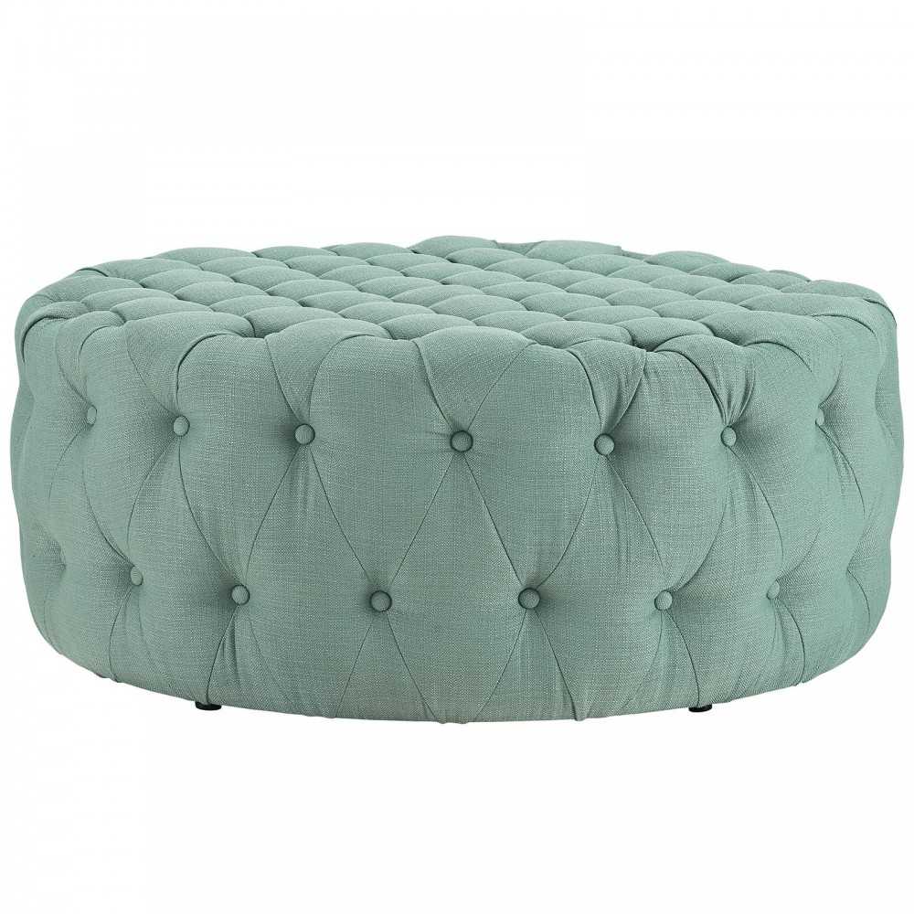 Amour Upholstered Fabric Ottoman, Laguna