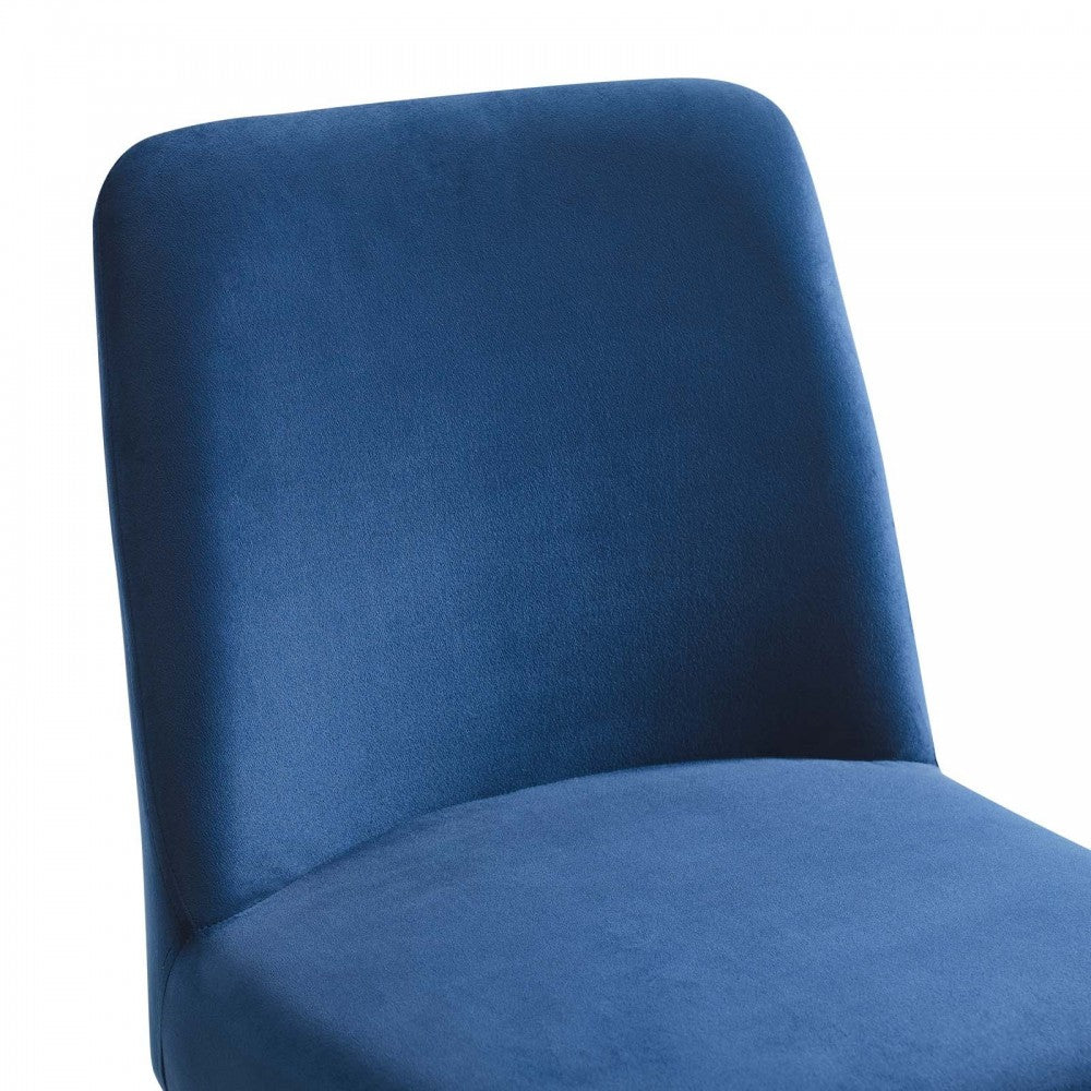 Amplify Sled Base Performance Velvet Dining Side Chair, Gold Navy