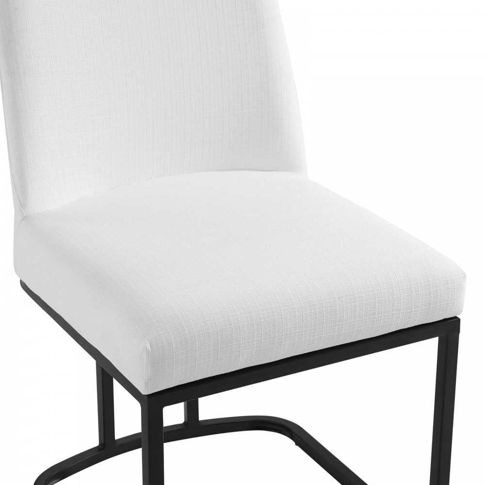 Amplify Sled Base Upholstered Fabric Dining Chairs - Set of 2, Black White