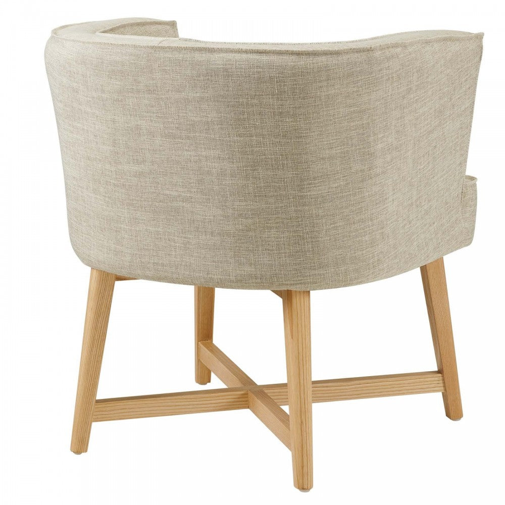 Anders Accent Chair Upholstered Fabric Set of 2, Beige