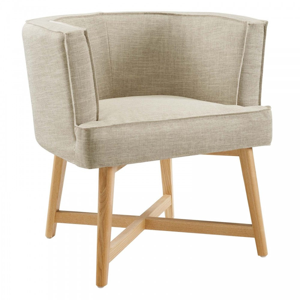 Anders Accent Chair Upholstered Fabric Set of 2, Beige