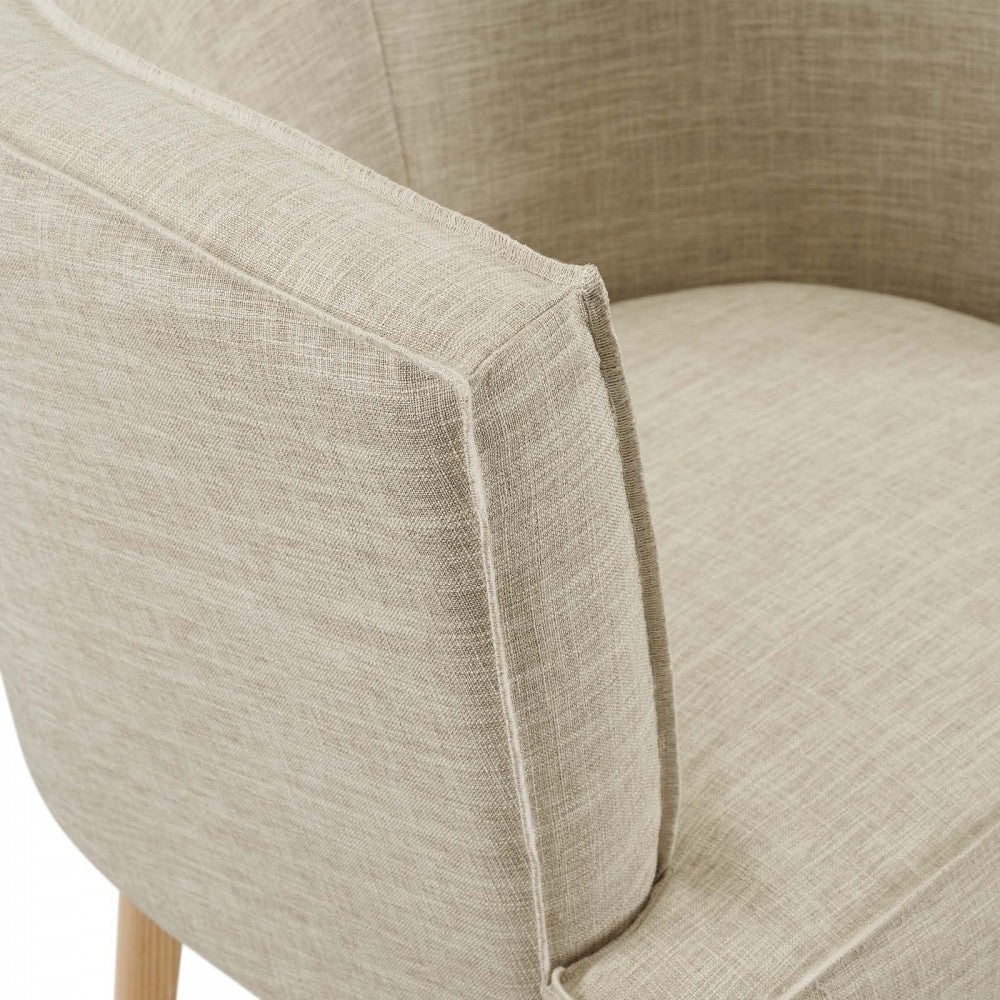 Anders Accent Chair Upholstered Fabric Set of 2, Beige