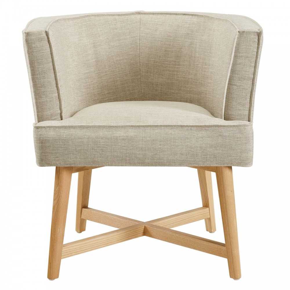 Anders Accent Chair Upholstered Fabric Set of 2, Beige