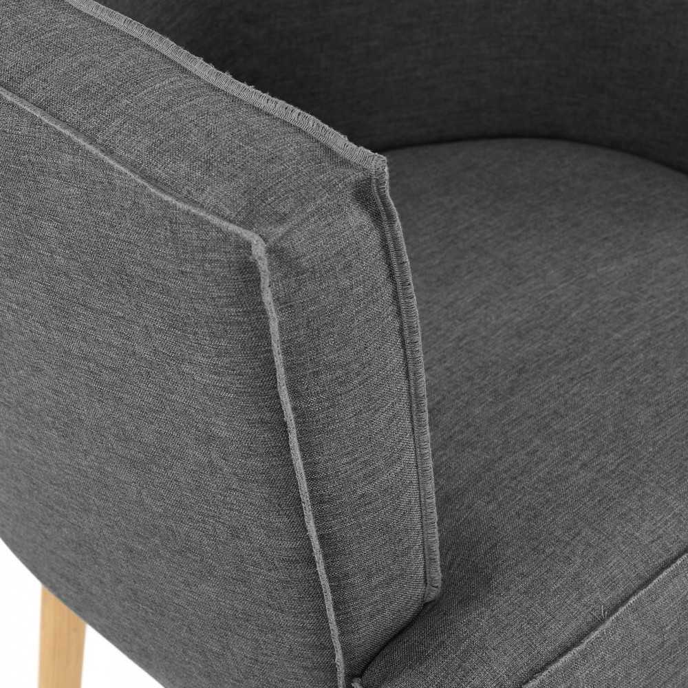 Anders Accent Chair Upholstered Fabric Set of 2, Gray