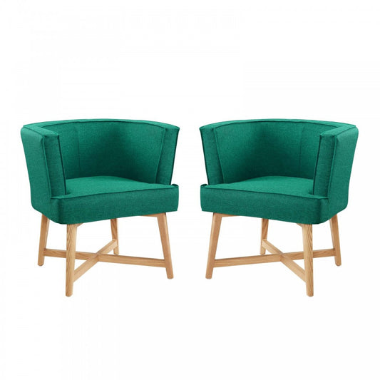 Anders Accent Chair Upholstered Fabric Set of 2, Teal