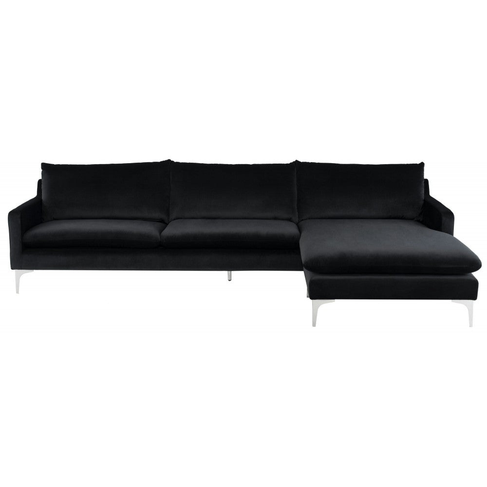 Anders Black Fabric Sectional Sofa, HGSC453