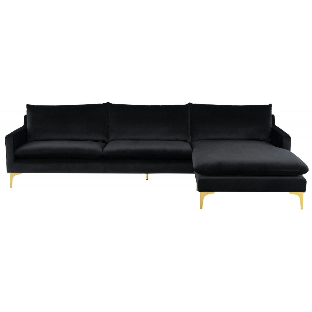 Anders Black Fabric Sectional Sofa, HGSC583