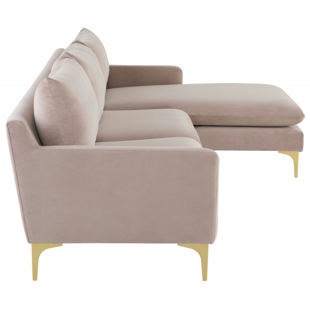Anders Blush Fabric Sectional Sofa, HGSC574