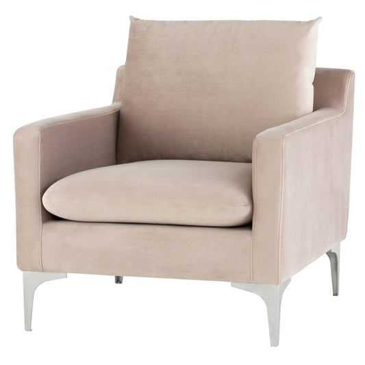 Anders Blush Fabric Single Seat Sofa, HGSC439