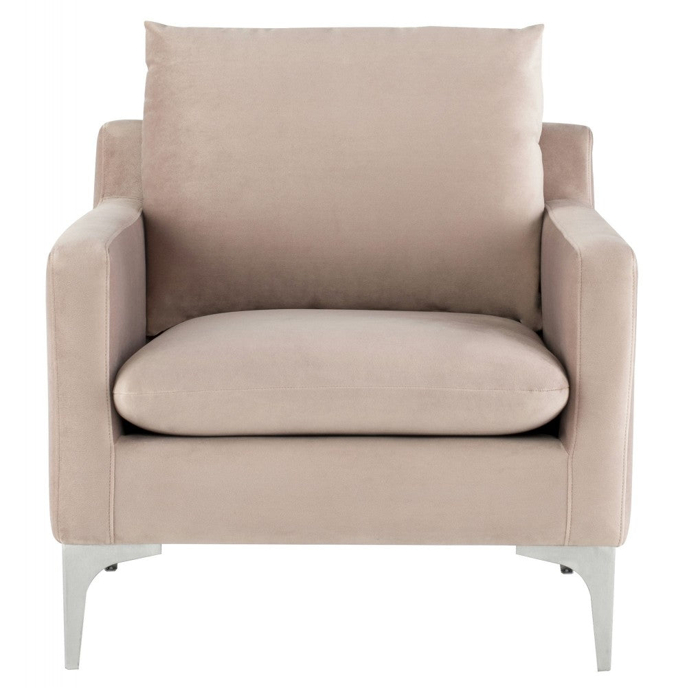 Anders Blush Fabric Single Seat Sofa, HGSC439