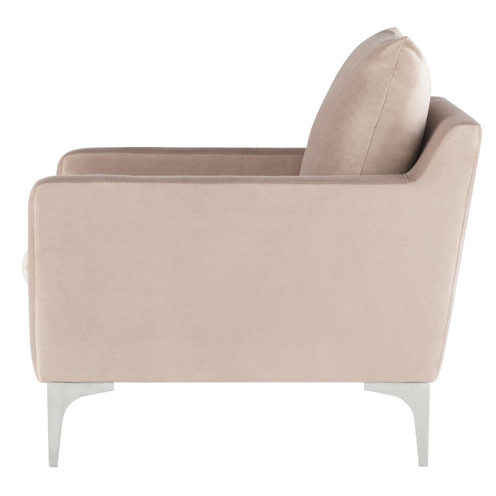 Anders Blush Fabric Single Seat Sofa, HGSC439