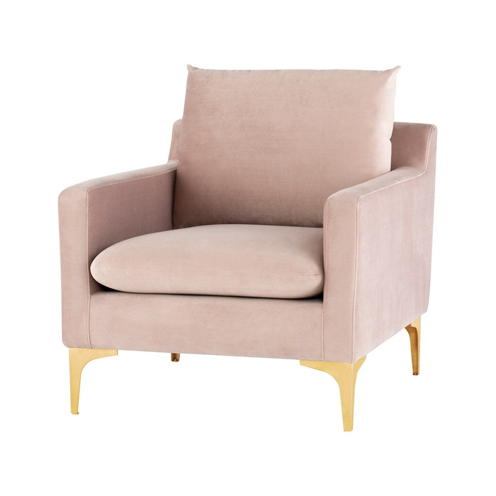 Anders Blush Fabric Single Seat Sofa, HGSC580