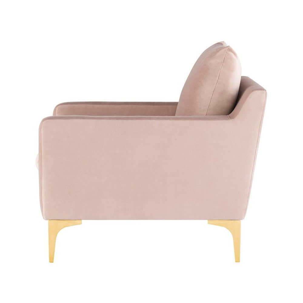 Anders Blush Fabric Single Seat Sofa, HGSC580