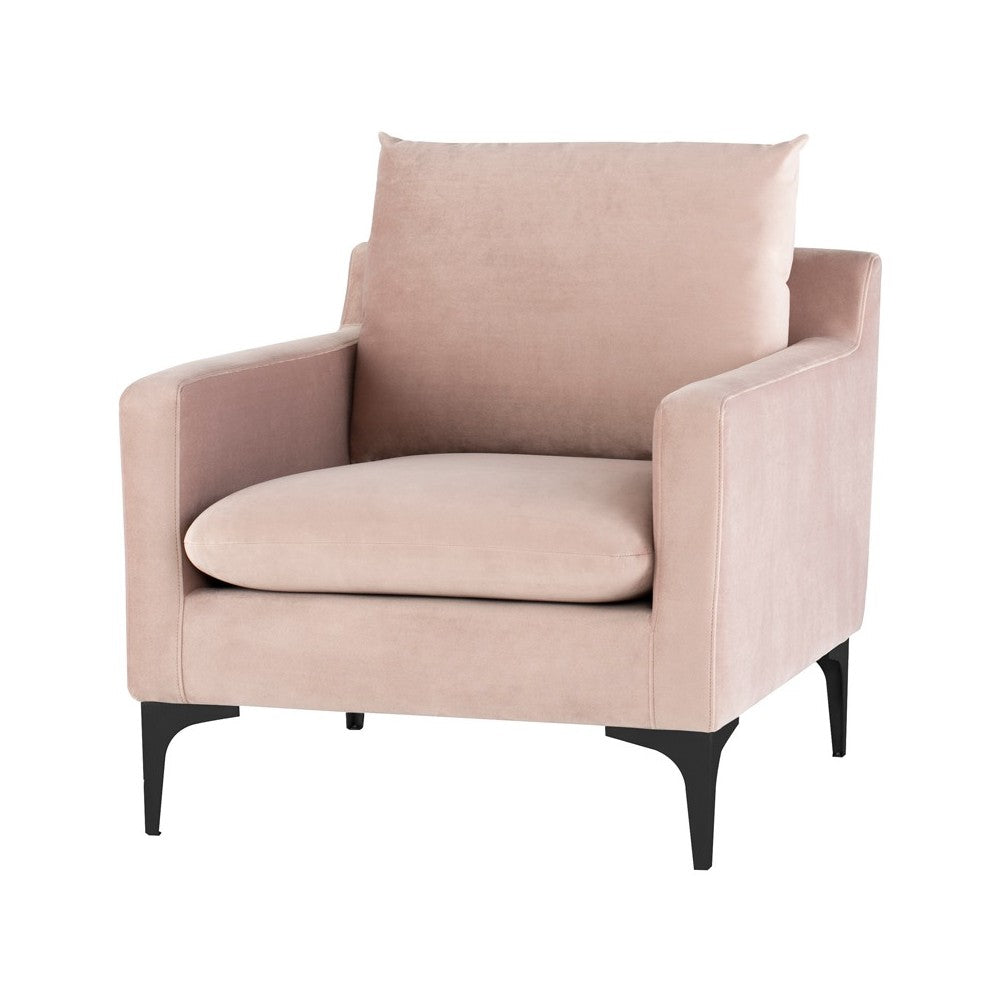 Anders Blush Fabric Single Seat Sofa, HGSC581