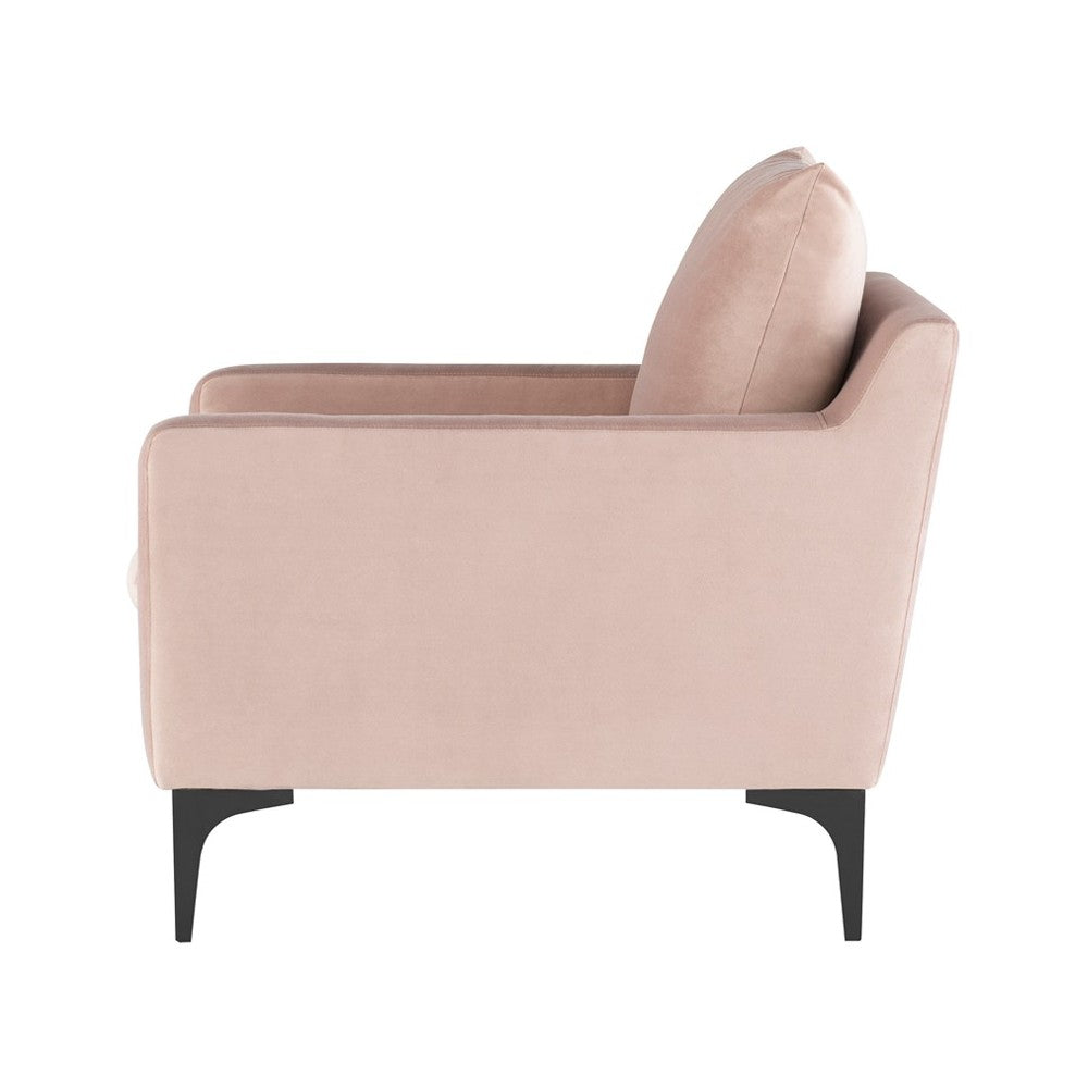 Anders Blush Fabric Single Seat Sofa, HGSC581