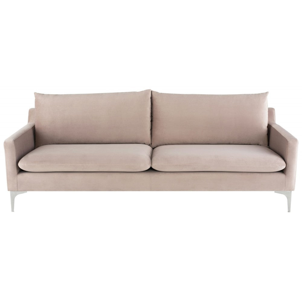 Anders Blush Fabric Triple Seat Sofa, HGSC440