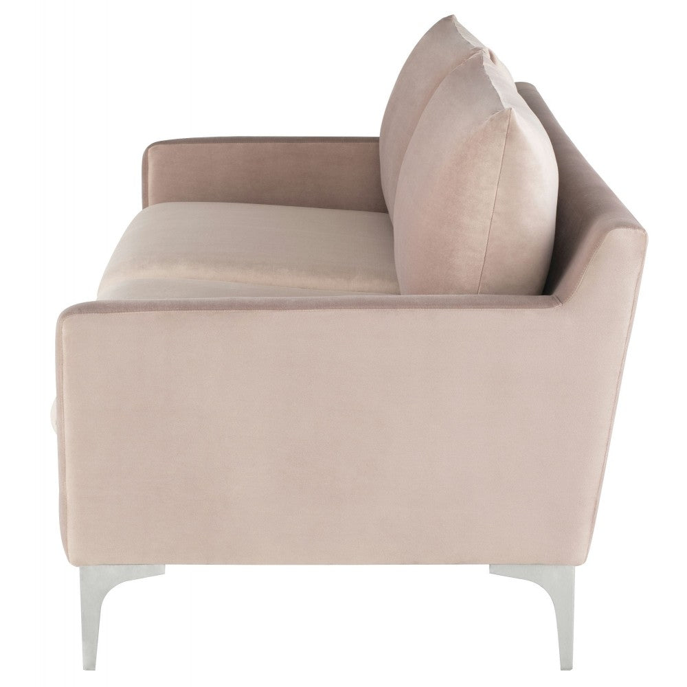 Anders Blush Fabric Triple Seat Sofa, HGSC440