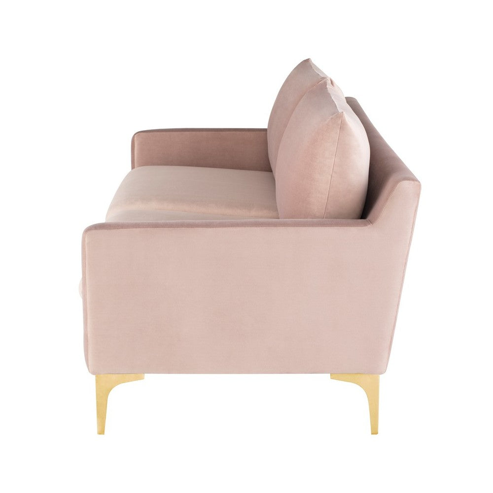 Anders Blush Fabric Triple Seat Sofa, HGSC577