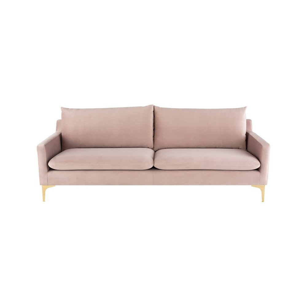 Anders Blush Fabric Triple Seat Sofa, HGSC577